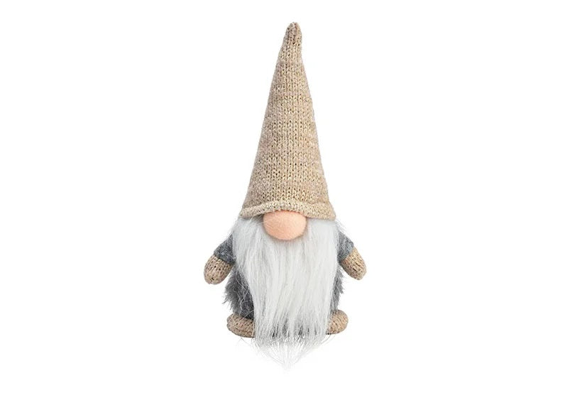 Wichtel aus Textil beige Weihnachten Deko Geschenk Höhe 15cm