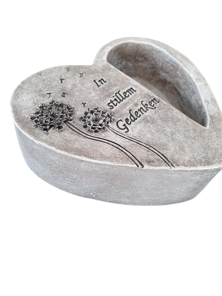 Grabherz mit spruch In stillem Gedenken zum Bepflanzen Grabdeko Grabschmuck