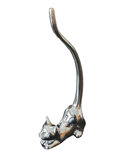 Ringhalter-Schmuck Katze & Mäuse verchromt h=17-20cm