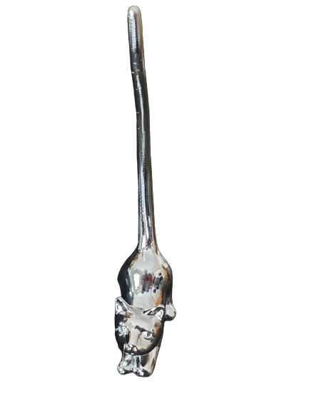 Ringhalter-Schmuck Katze & Mäuse verchromt h=17-20cm