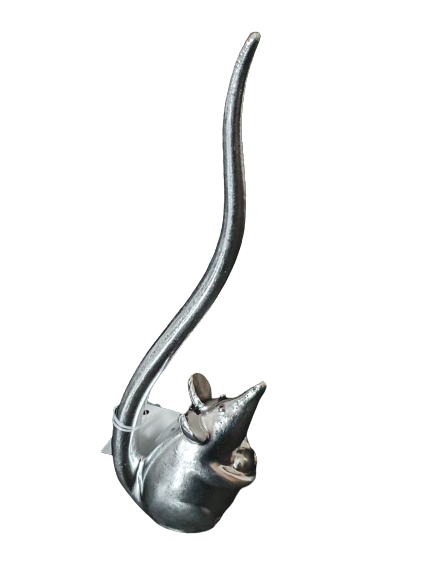 Ringhalter-Schmuck Katze & Mäuse verchromt h=17-20cm