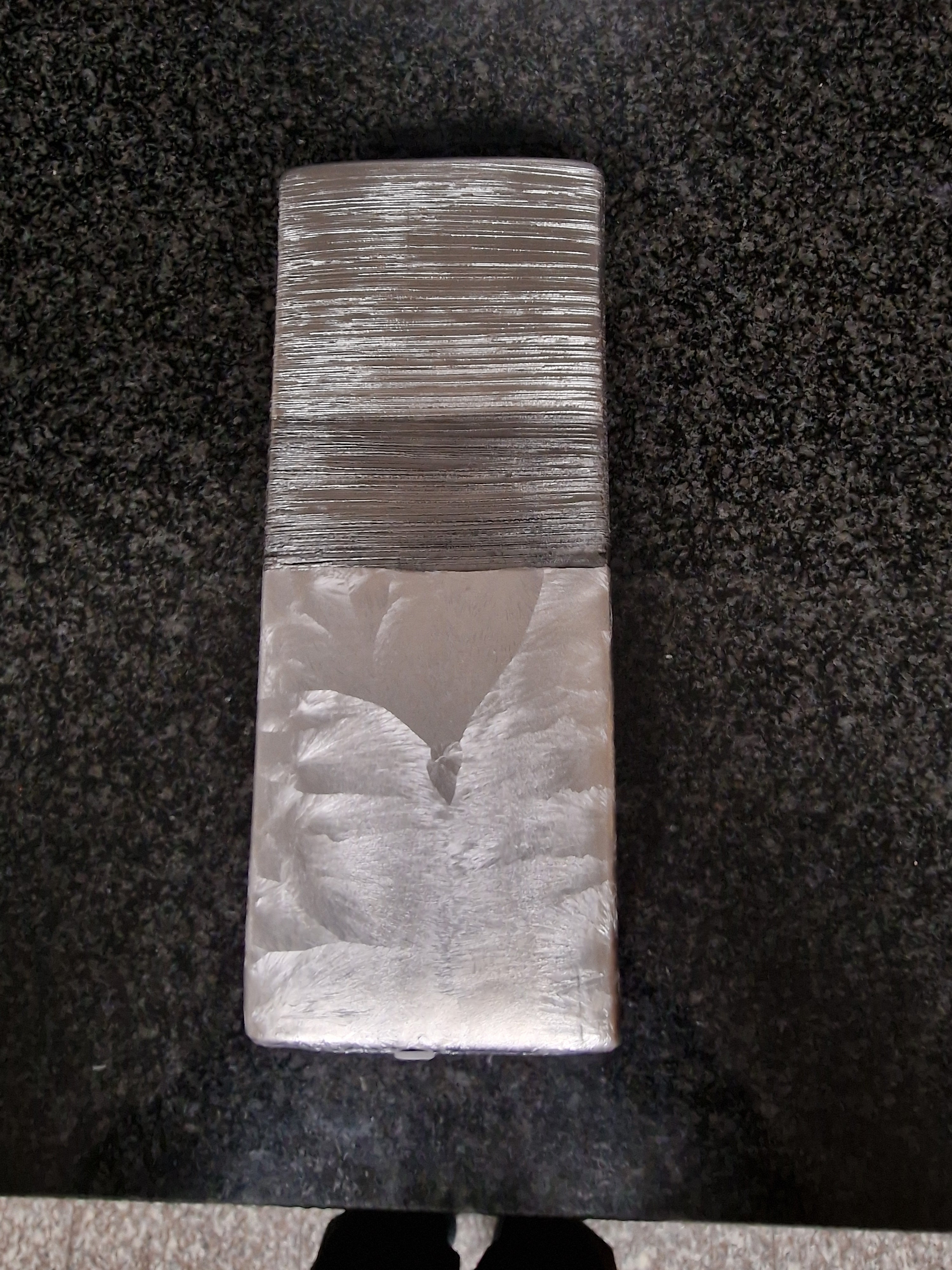 Exklusive Hochwertige Vase eckig "silber/anthrazit" h=29,5cm b=12cm