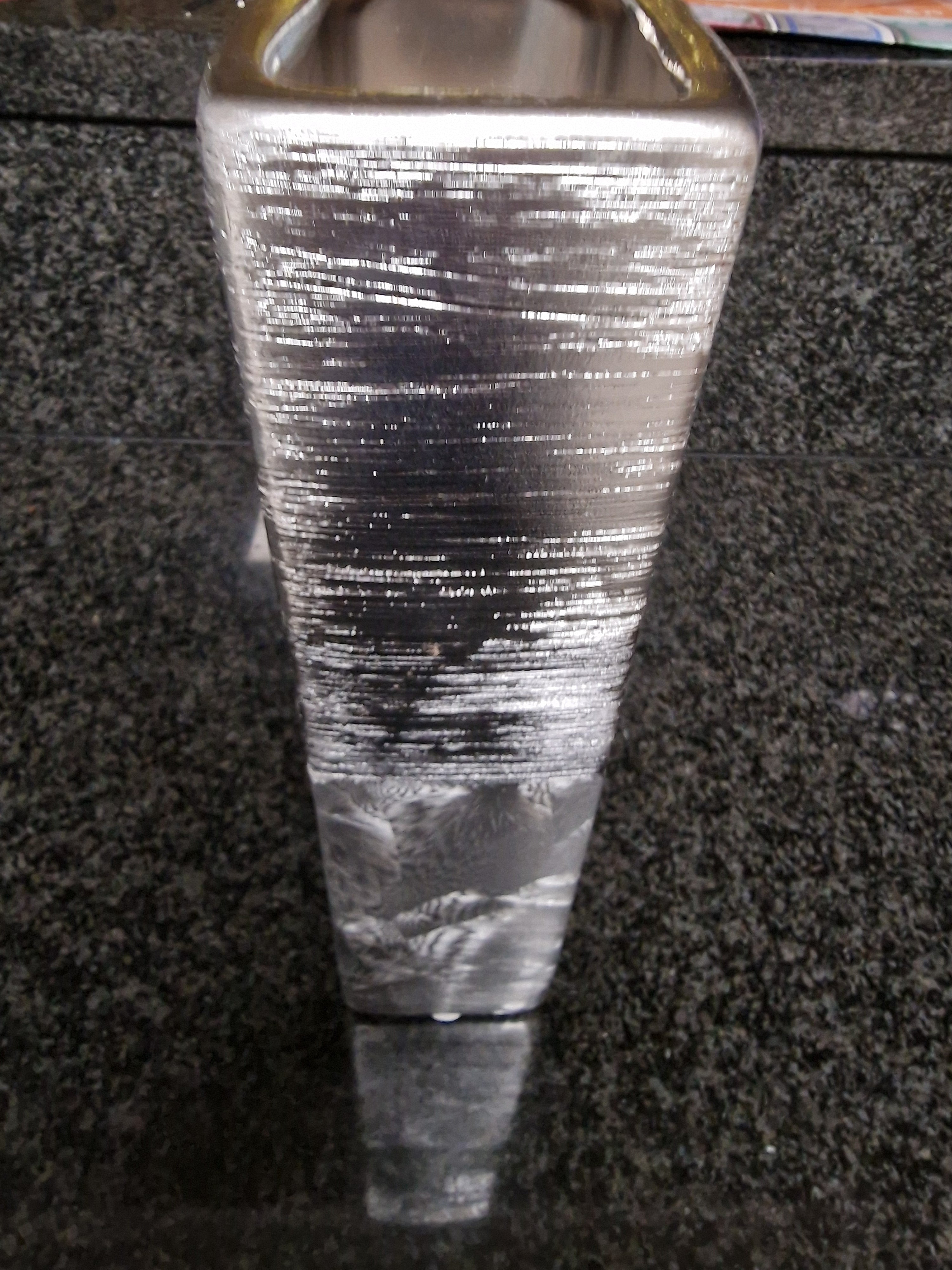 Exklusive Hochwertige Vase eckig "silber/anthrazit" h=29,5cm b=12cm