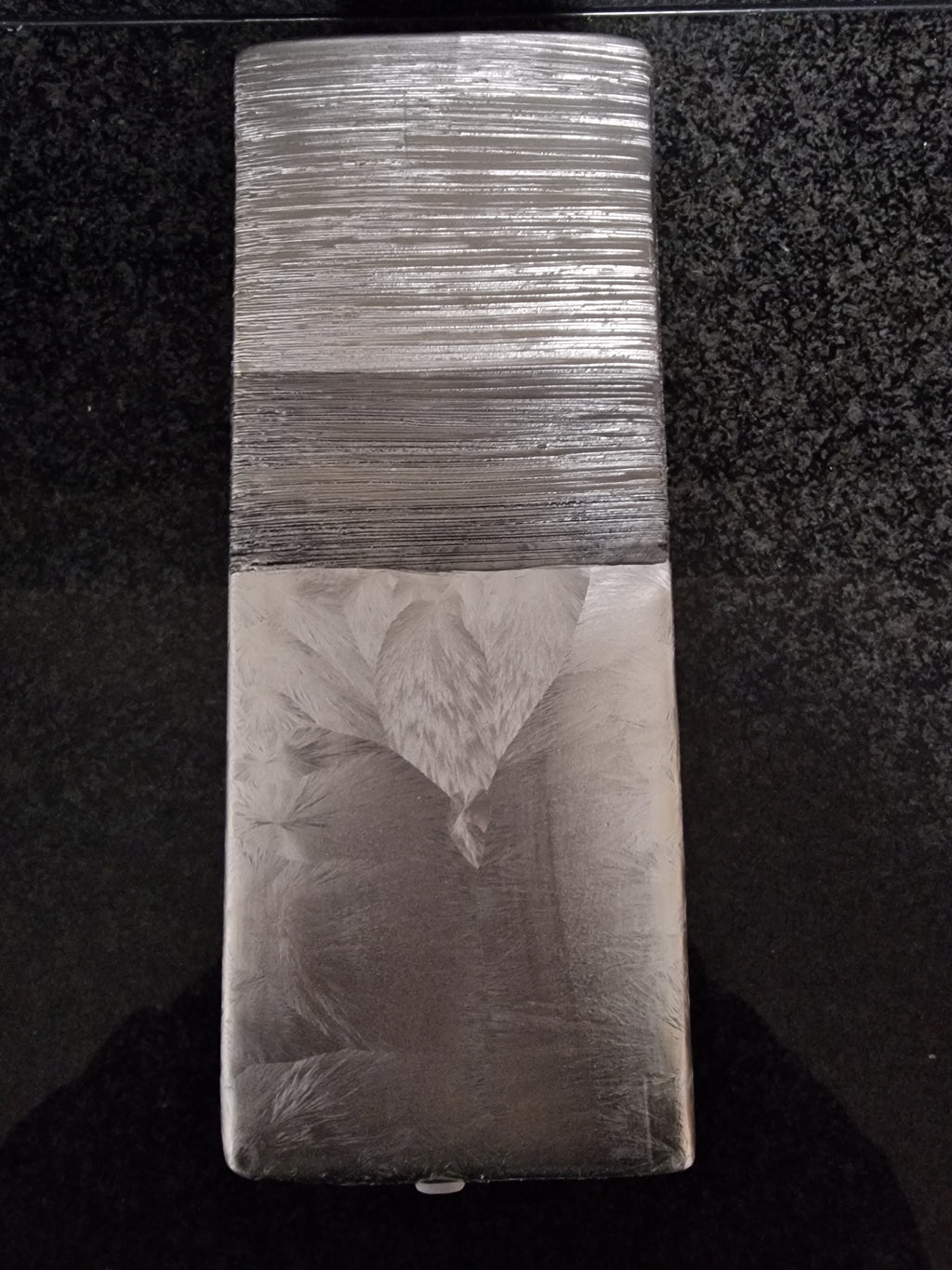 Exklusive Hochwertige Vase eckig "silber/anthrazit" h=29,5cm b=12cm