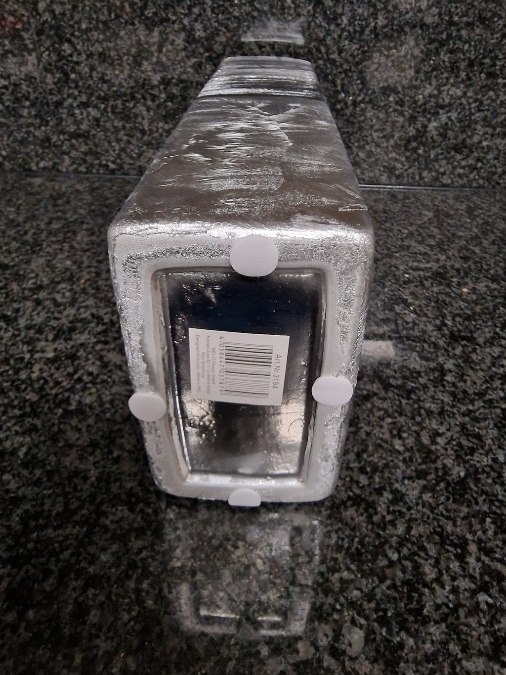 Exklusive Hochwertige Vase eckig "silber/anthrazit" h=29,5cm b=12cm