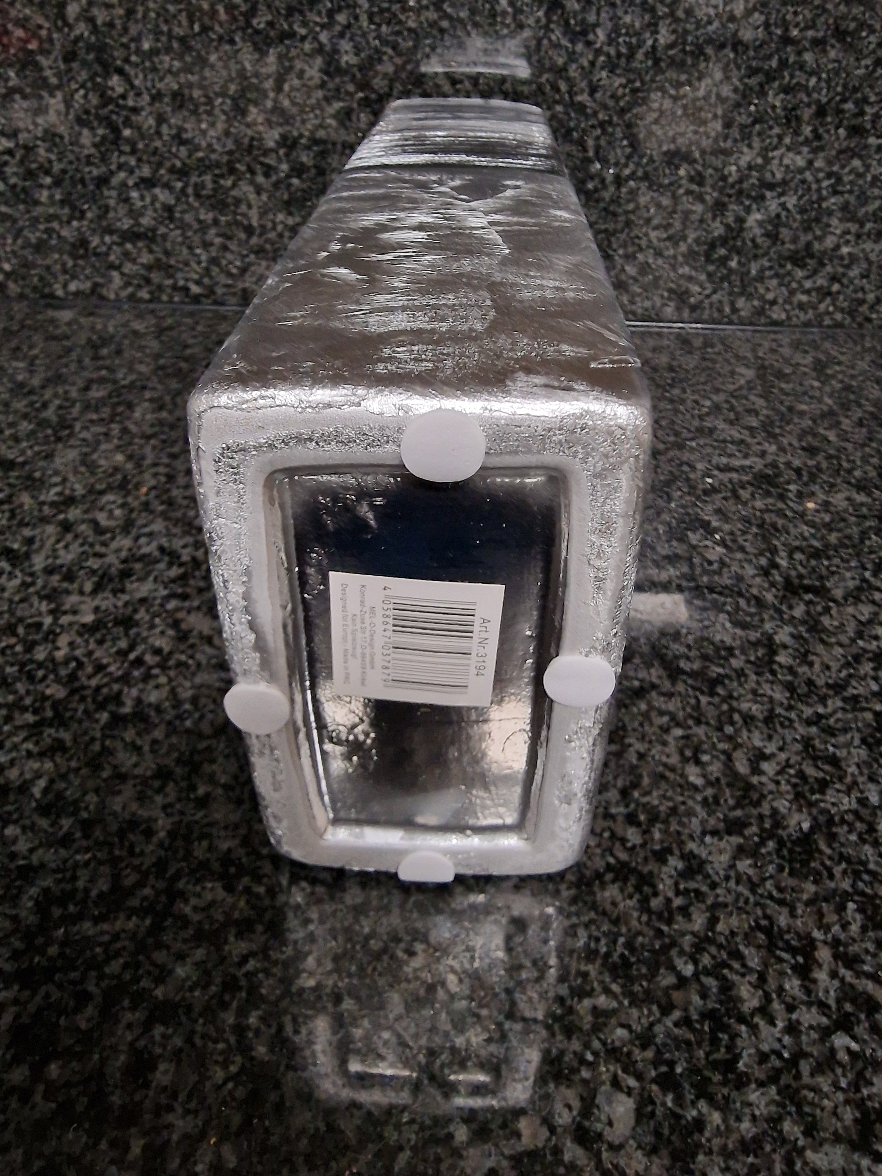 Exklusive Hochwertige Vase eckig "silber/anthrazit" h=29,5cm b=12cm