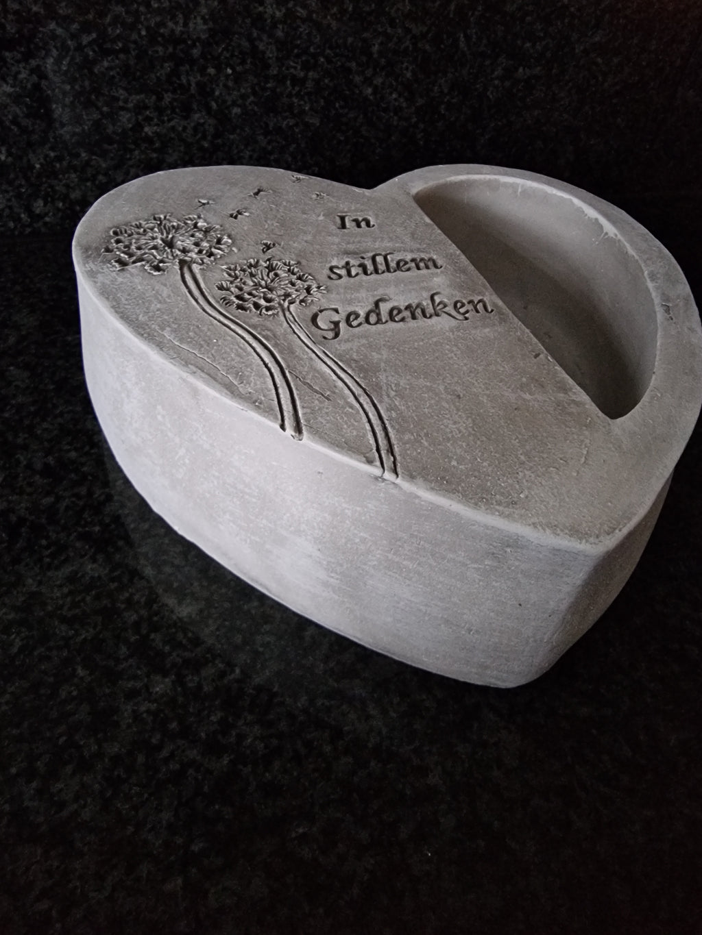 Grabherz mit spruch In stillem Gedenken zum Bepflanzen Grabdeko Grabschmuck
