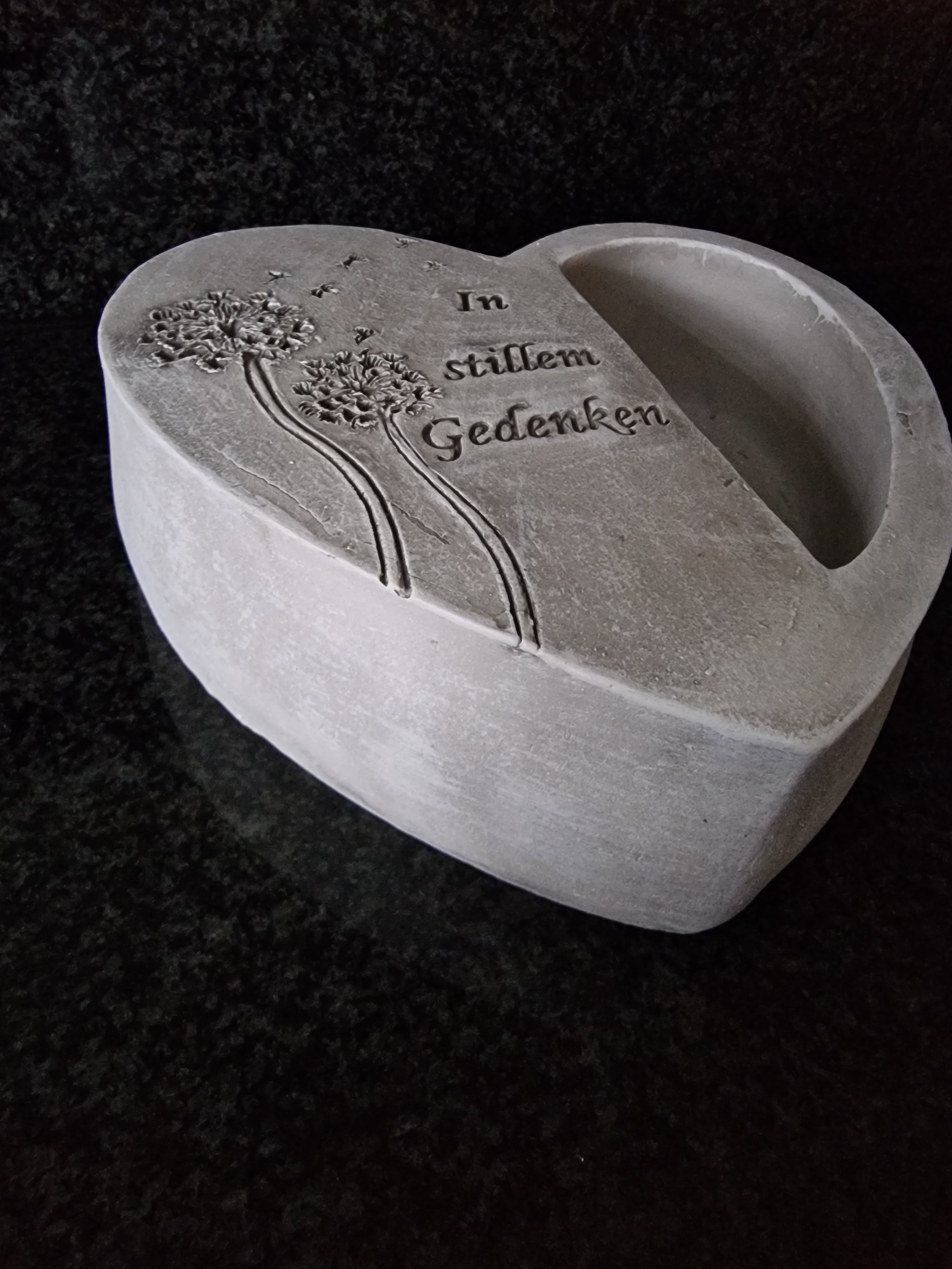 Grabherz mit spruch In stillem Gedenken zum Bepflanzen Grabdeko Grabschmuck