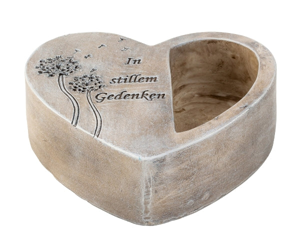 Grabherz mit spruch In stillem Gedenken zum Bepflanzen Grabdeko Grabschmuck