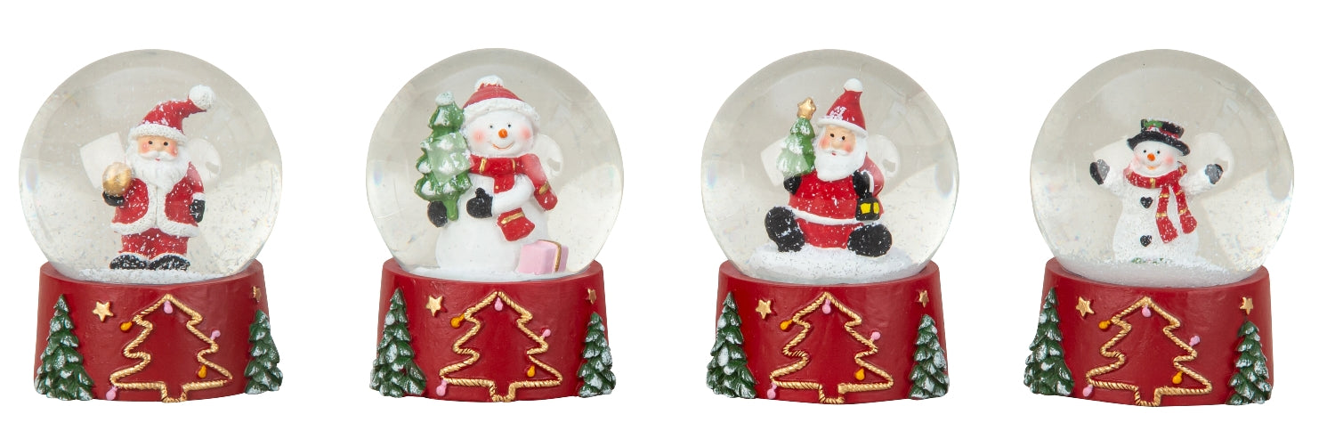 Weihnachtsschneekugel mit Nikolaus und Schneemann Schneekugel