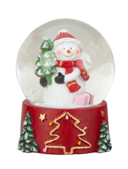 Weihnachtsschneekugel mit Nikolaus und Schneemann Schneekugel