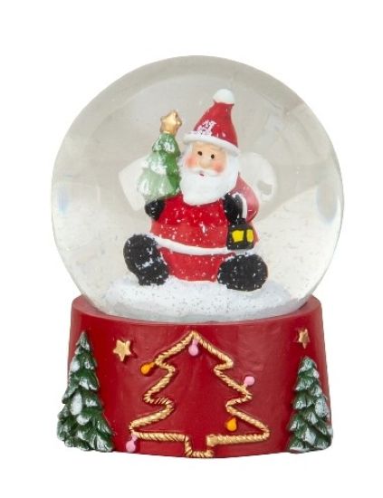 Weihnachtsschneekugel mit Nikolaus und Schneemann Schneekugel