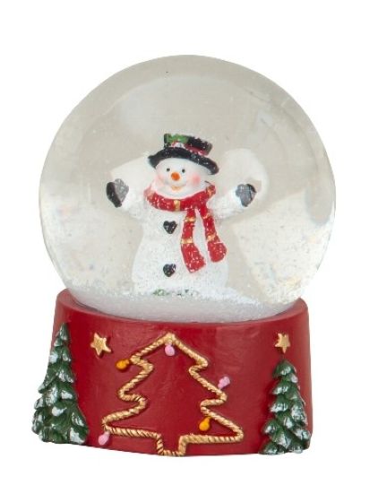 Weihnachtsschneekugel mit Nikolaus und Schneemann Schneekugel