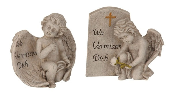 Grabschmuck Engel mit Spruch Wir vermissen dich